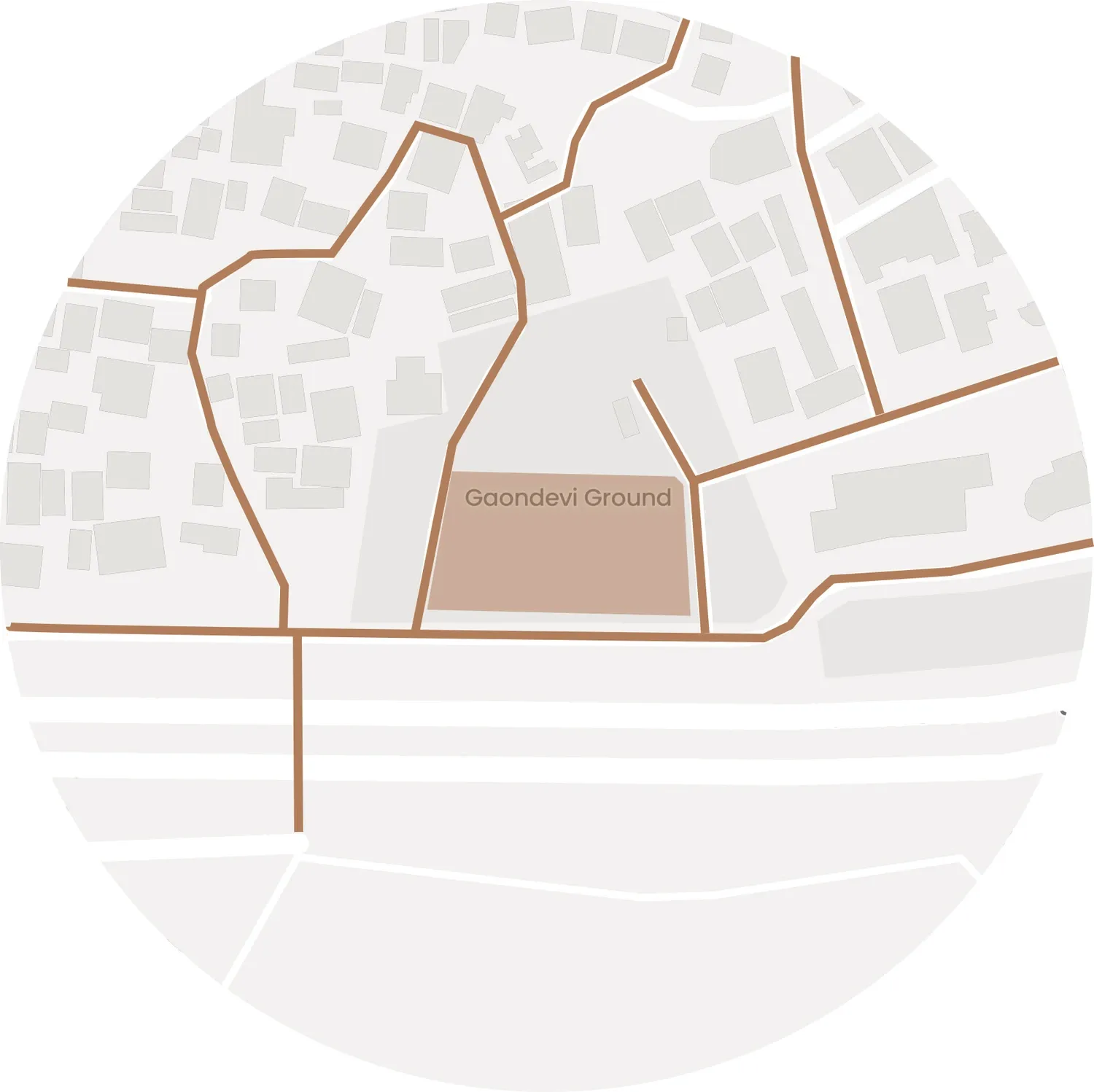 Site diagram showing pedestrian routes converging on the ground